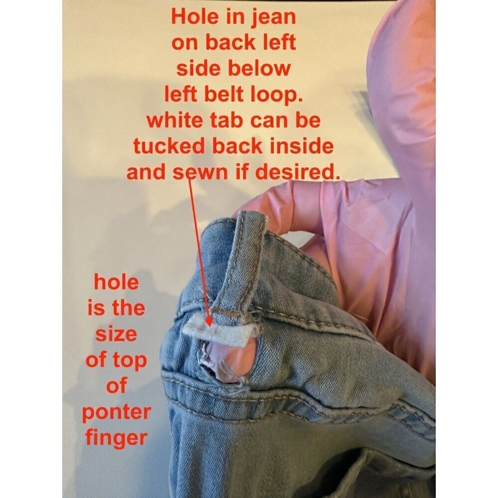 Garage Womens Highwaist Straight Jeans Sz7 26 waist Light Wash Flawed Gem READ - Picture 4 of 12